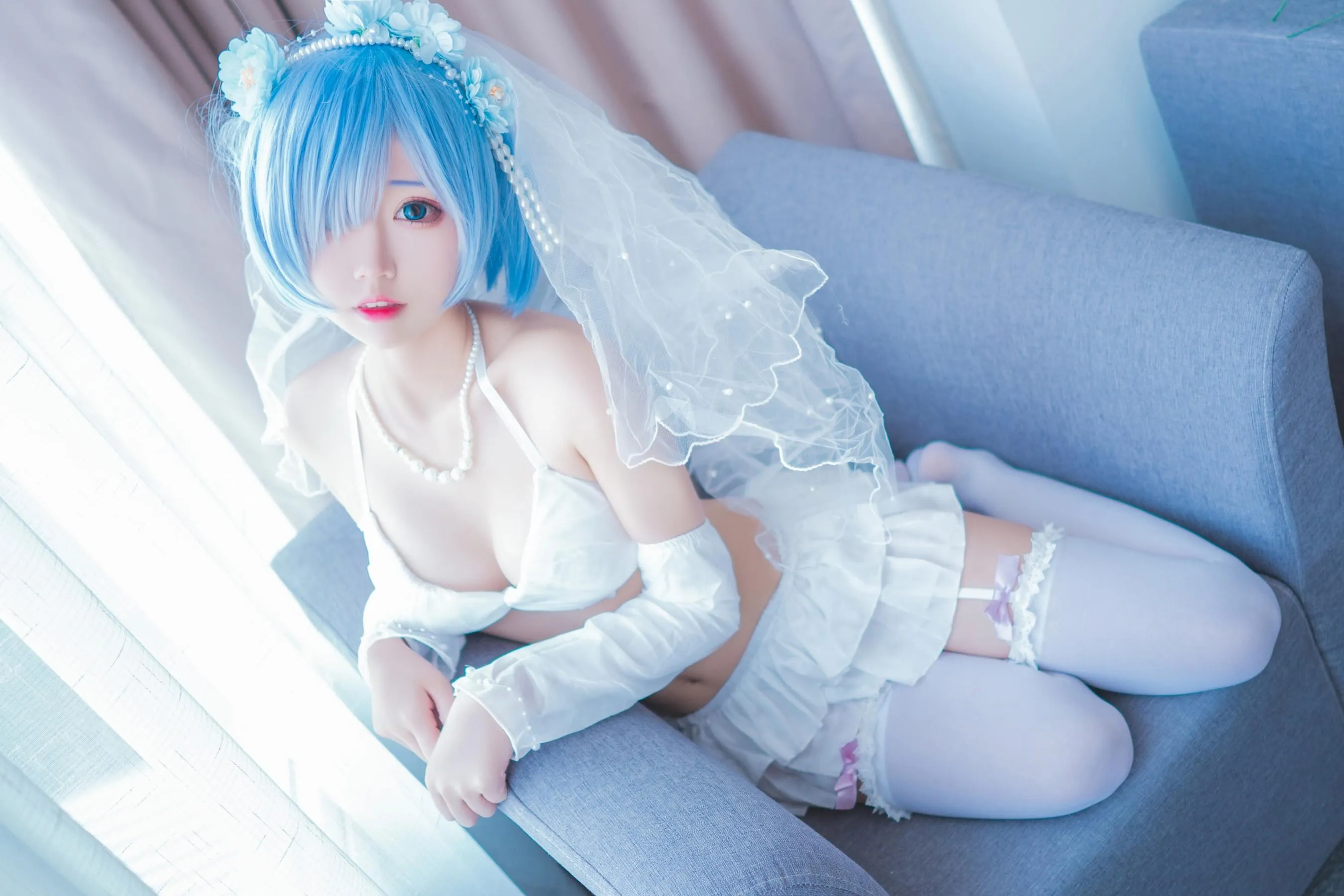 猫君君_MaoJun – NO.22 蕾姆内衣花嫁 [41P]插图5